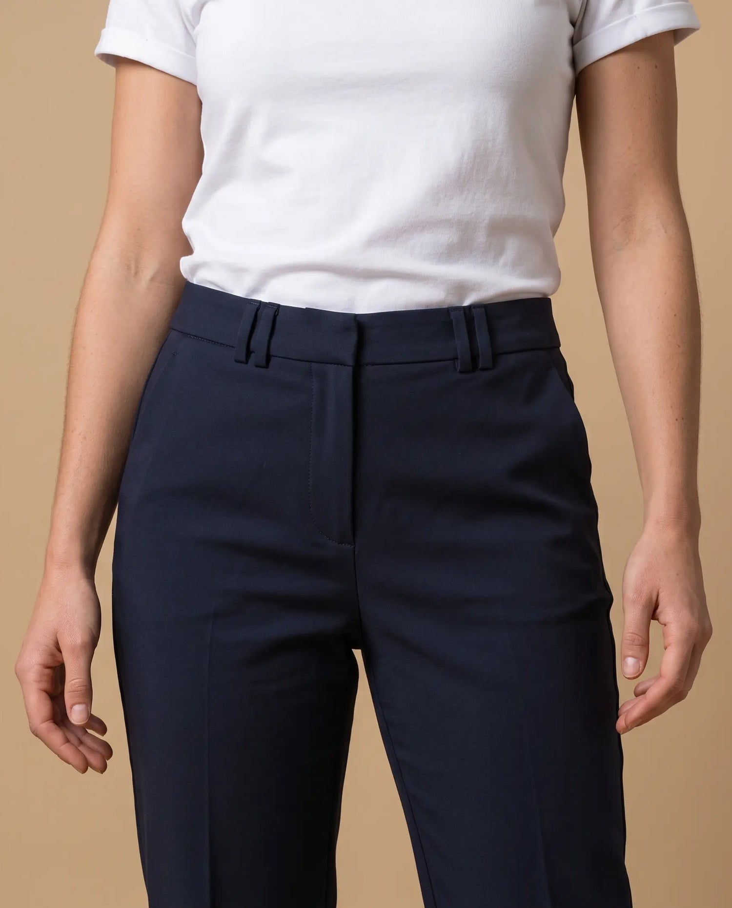 Pantalón chino tobillero silueta recta - Azul