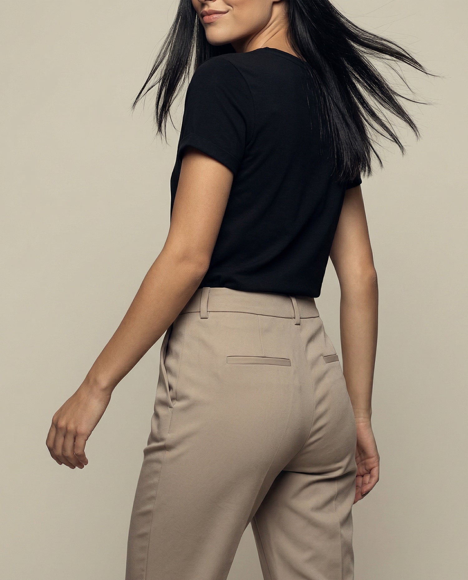 Pantalón chino tobillero silueta recta - Beige