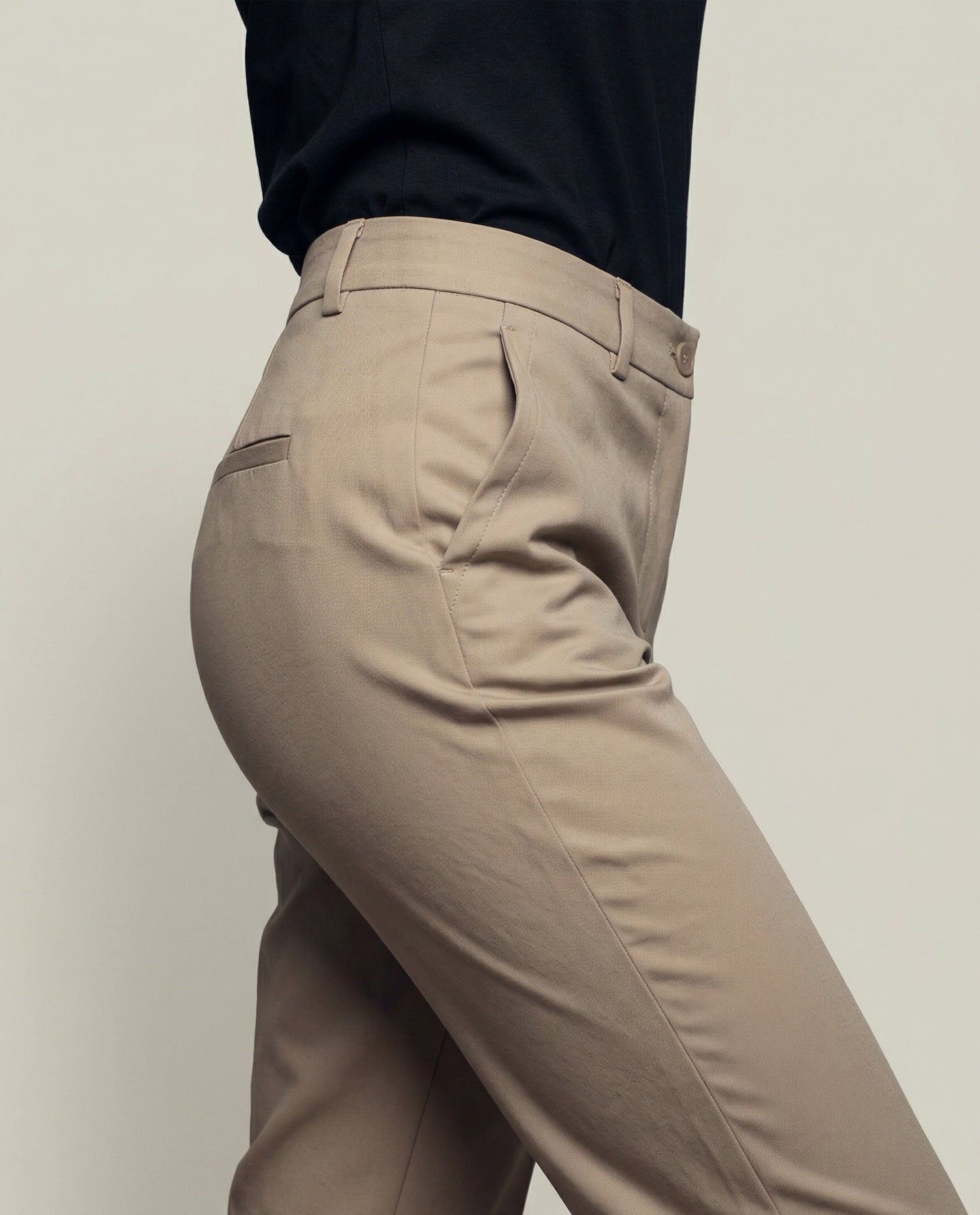 Pantalón chino tobillero silueta recta - Beige