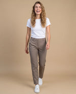 Pantalón chino tobillero silueta recta - Café