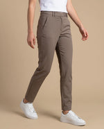 Pantalón chino tobillero silueta recta - Café