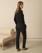 Pantalón chino tobillero silueta recta - Negro