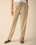 Pantalón elegante ajustable con cordón para mujer - Gris