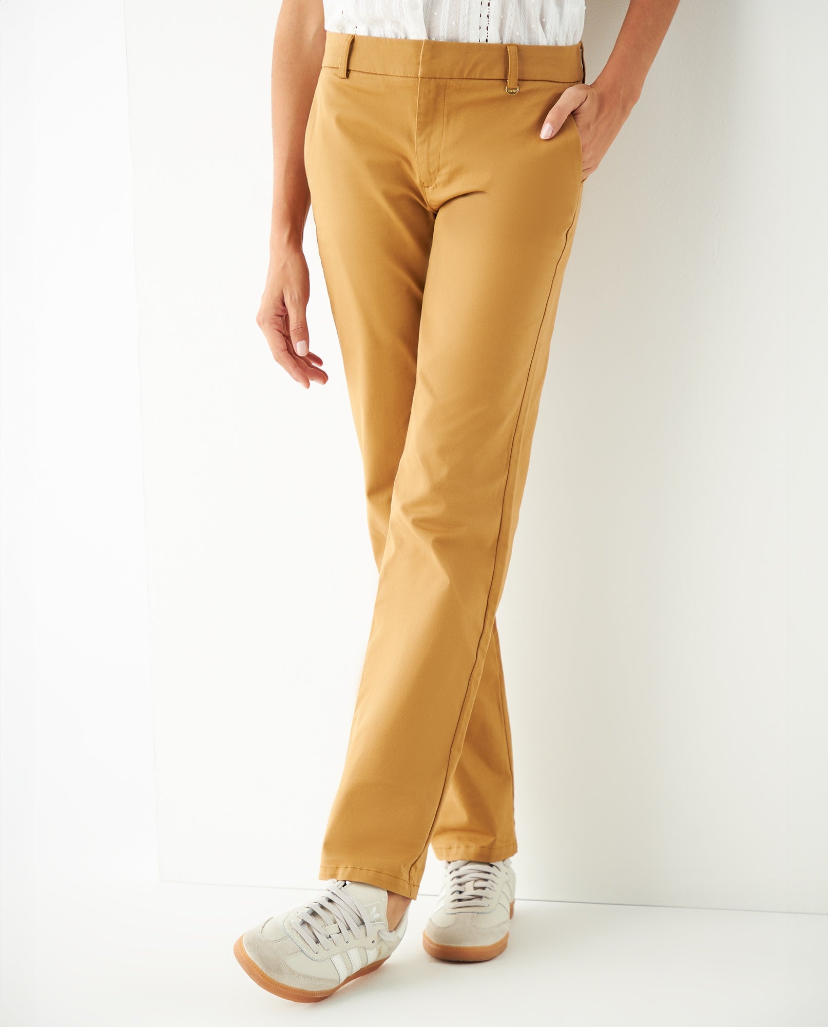 Pantalón recto para mujer - Café 34_131F002_CAF171044_3