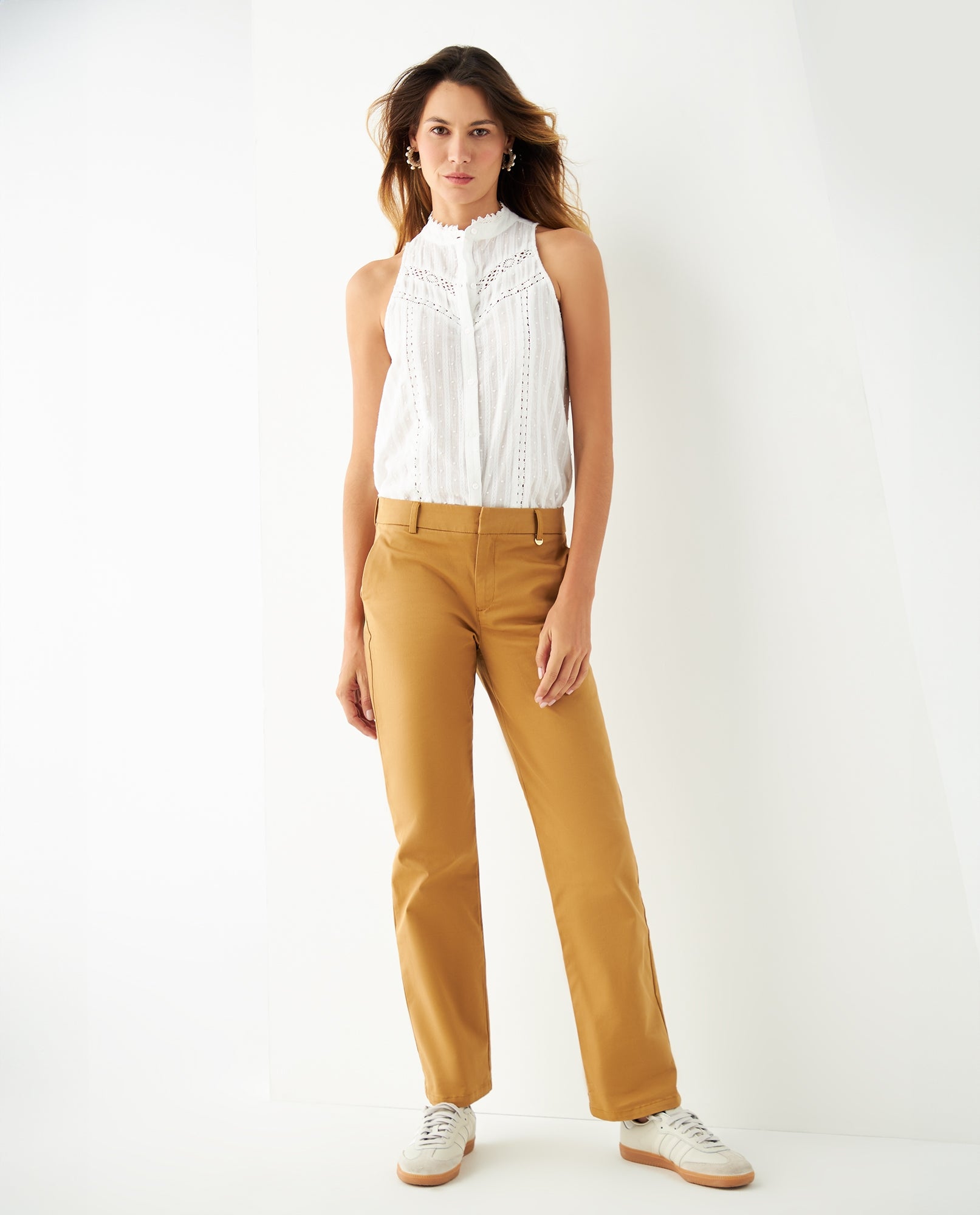 Pantalón recto para mujer - Café 34_131F002_CAF171044_6