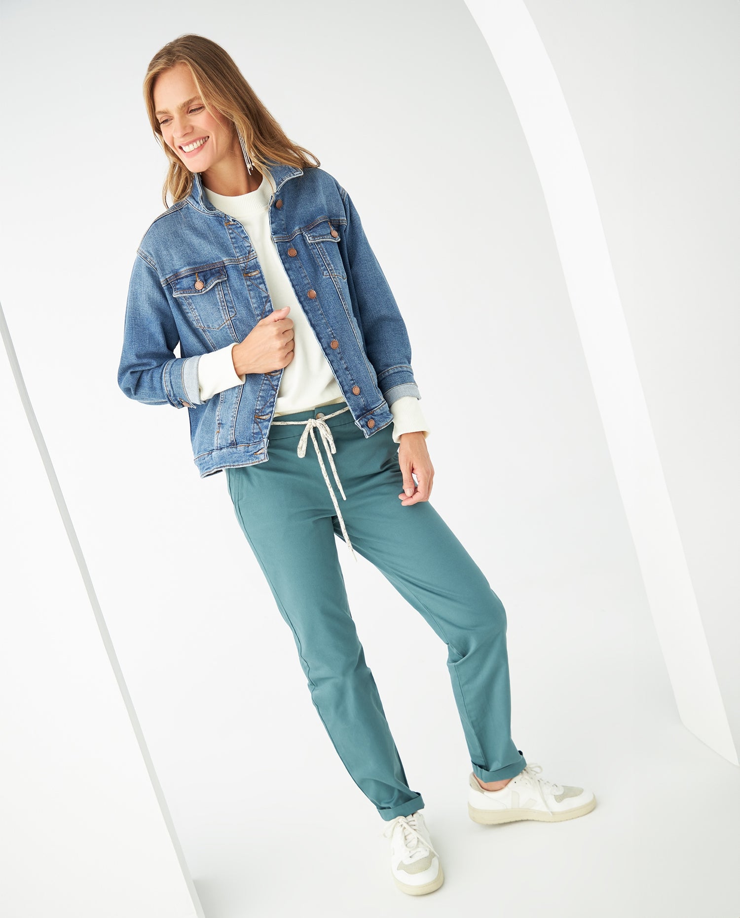 Pantalón tipo chino para mujer - Verde