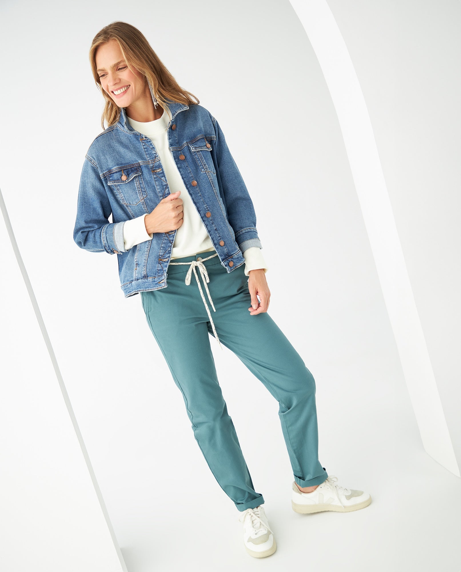 Pantalón tipo chino para mujer - Verde 34_131F003_VER184612_0