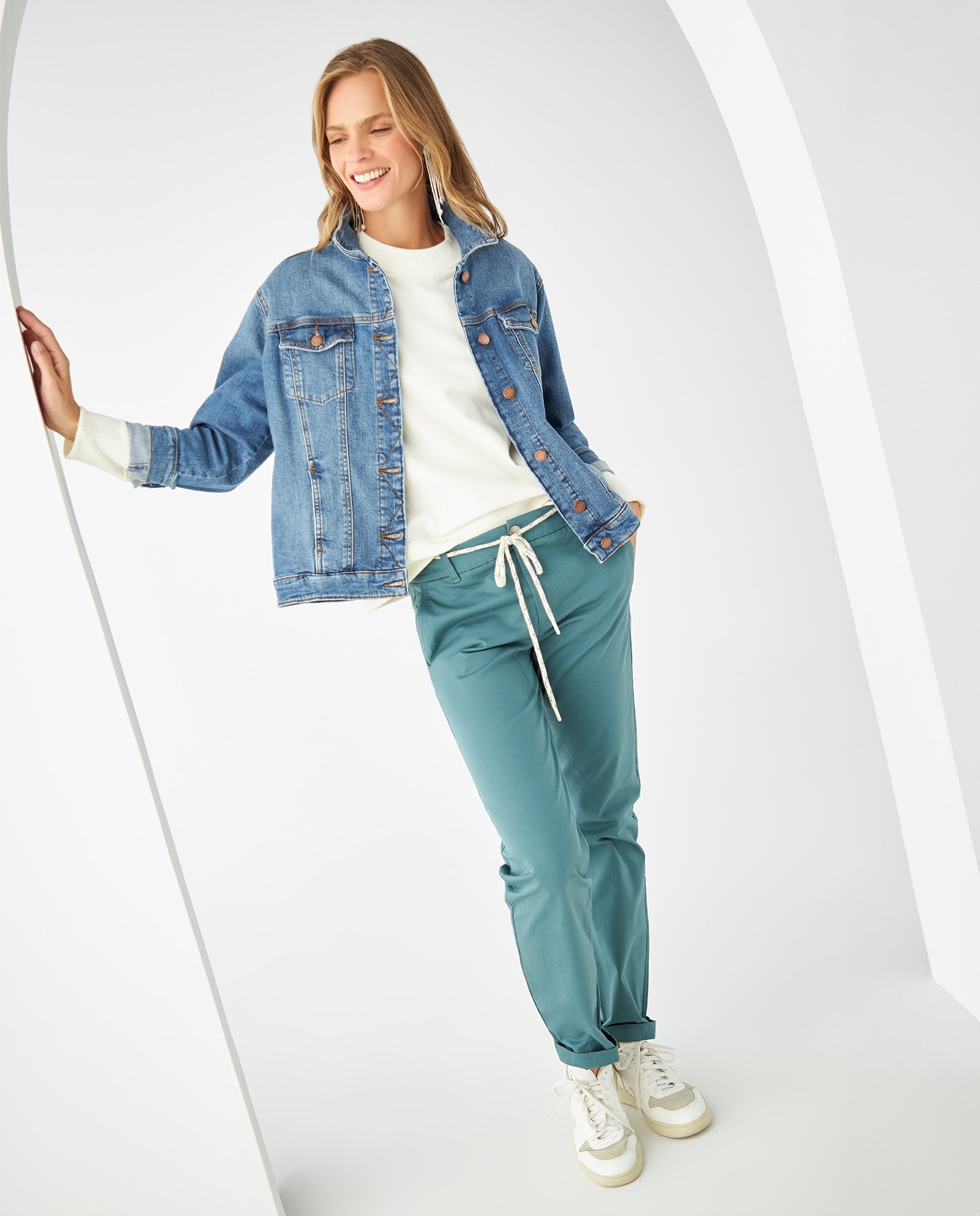 Pantalón tipo chino para mujer - Verde 34_131F003_VER184612_6