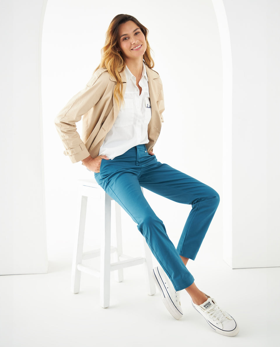 Pantalón clásico para mujer - Azul 34_131F004_AZU194241_6