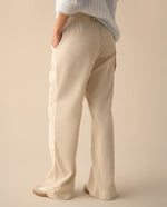 Pantalón de tela fluida para mujer - Crudo