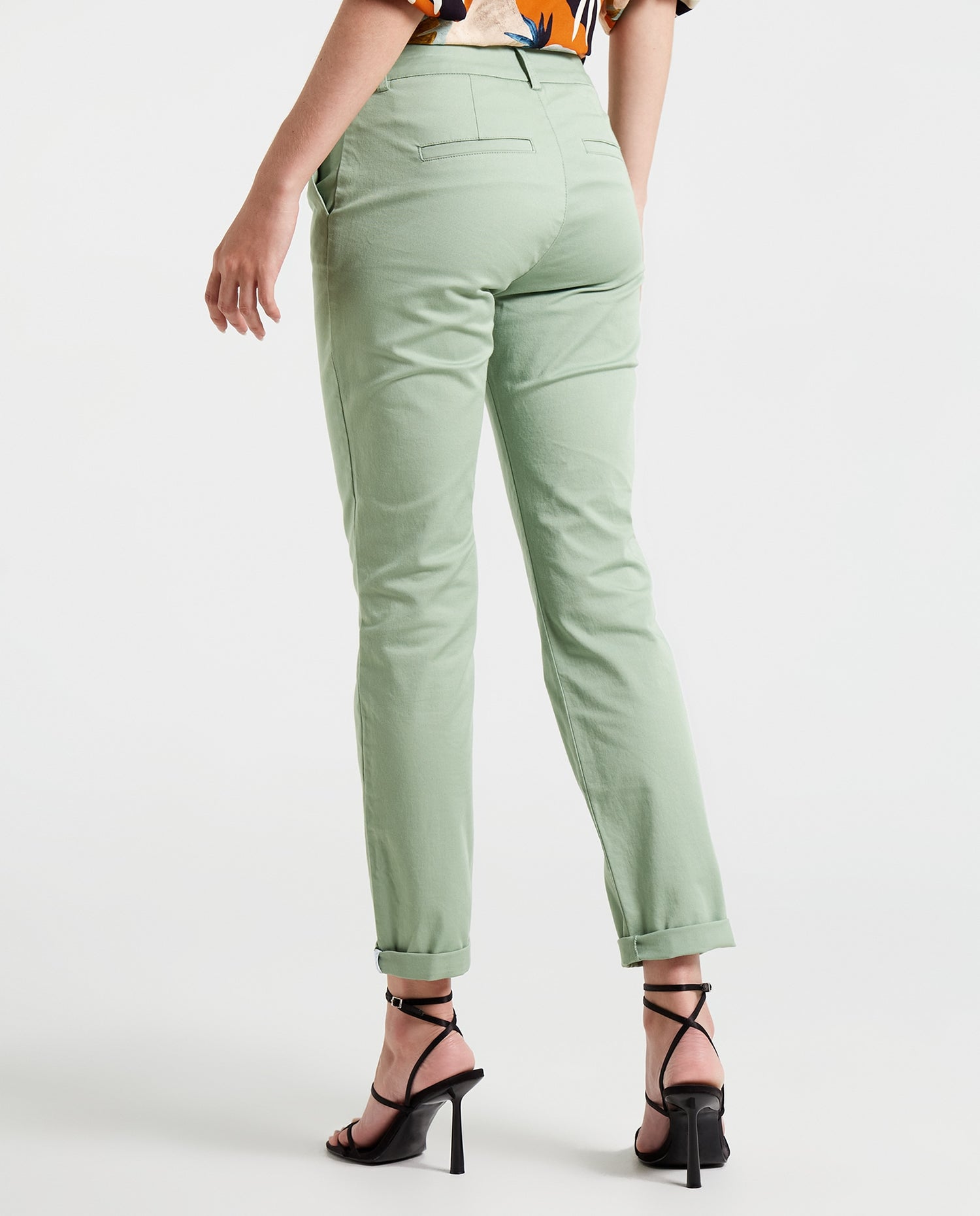 Pantalón con bolsillos diagonales para mujer - Verde