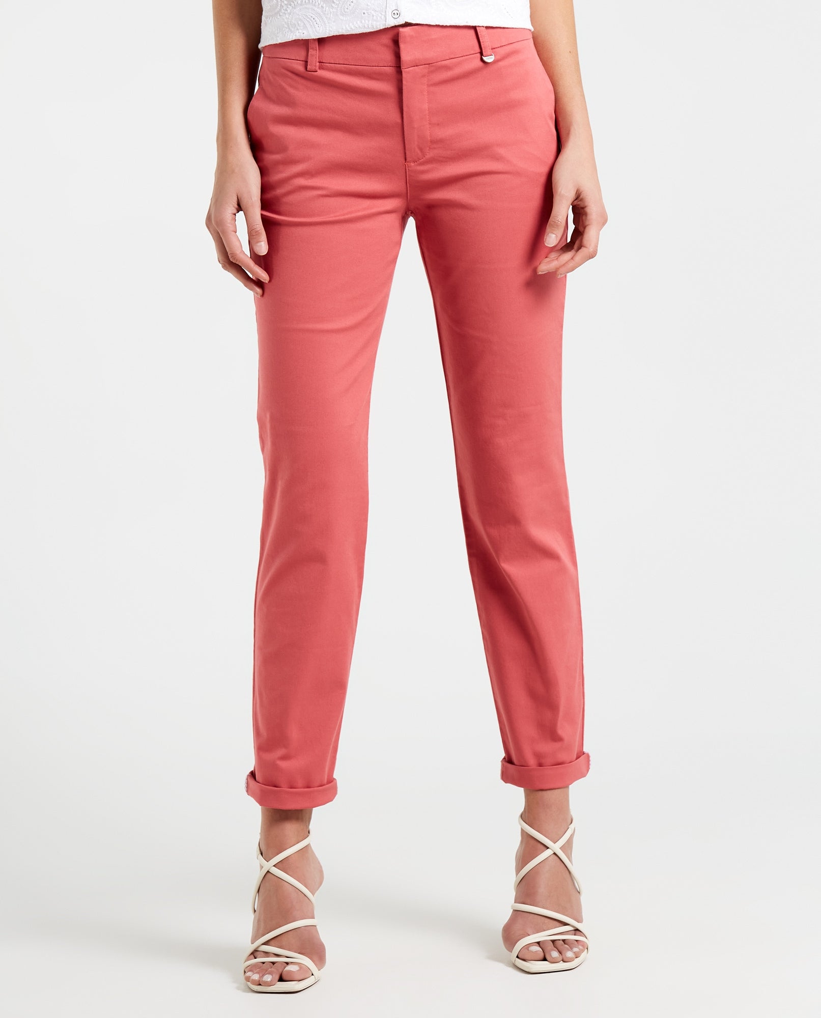 Pantalón con bolsillos diagonales para mujer - Rosa 34_132E001_A02038_3