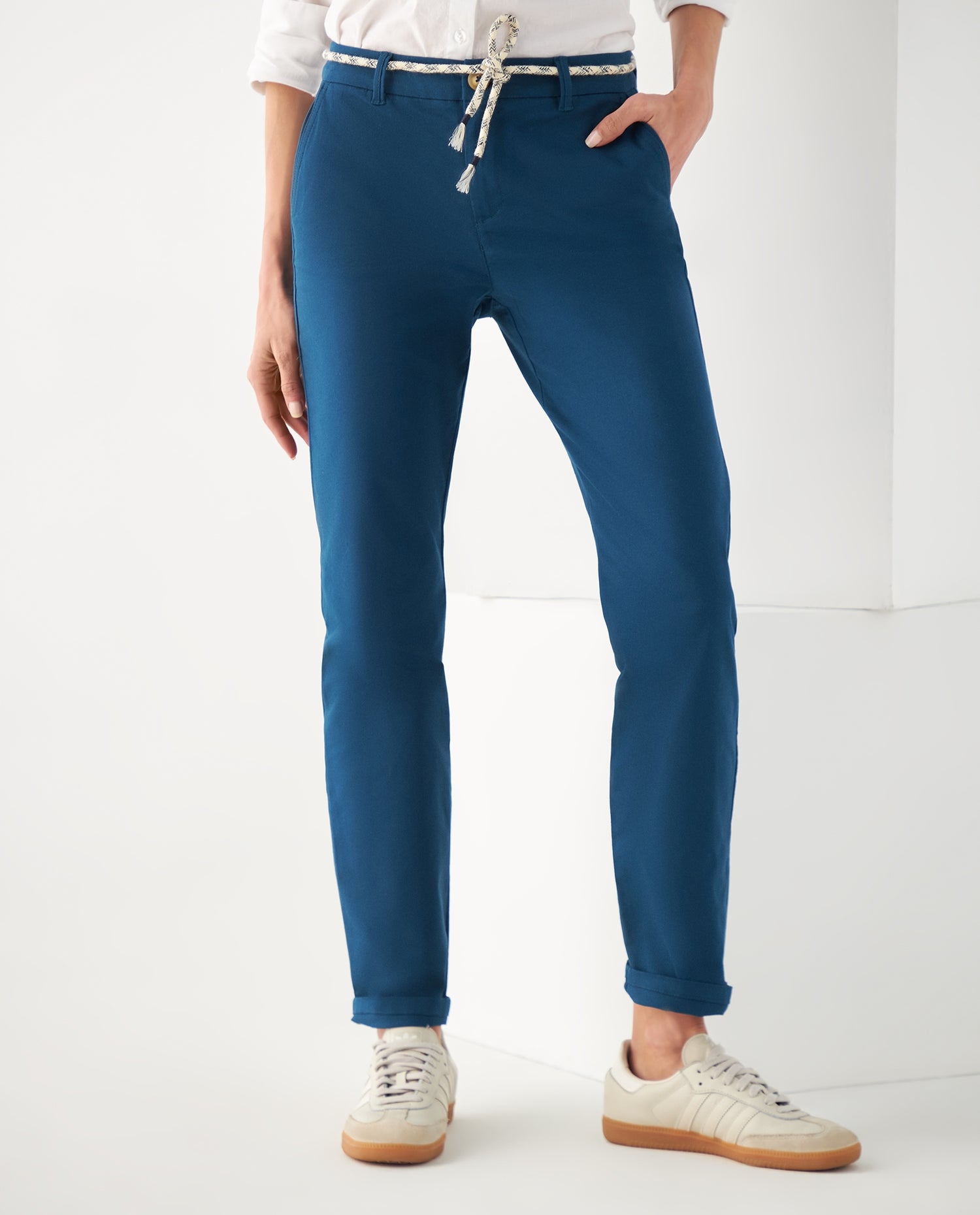 Pantalón tipo chino para mujer - Azul