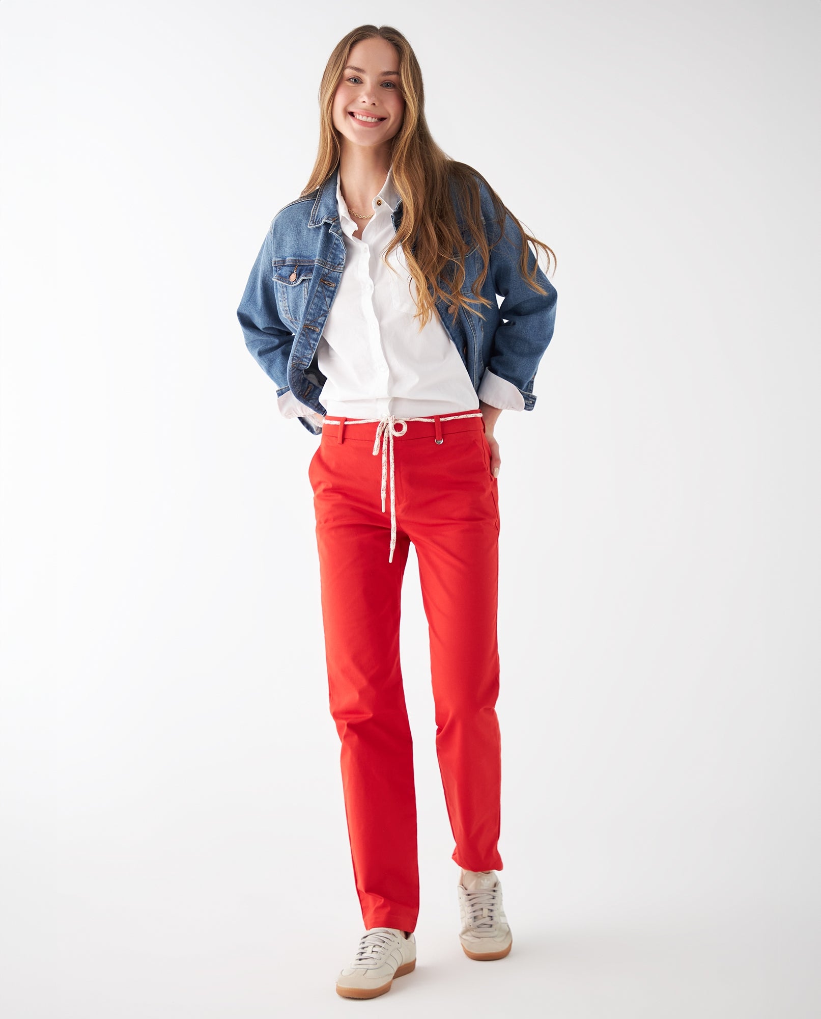 Pantalón con cinturón para mujer - Naranja 34_132F004_NAR181555_6