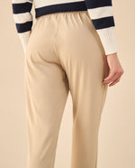 Pantalón con cordón ajustable en frente para mujer - Beige