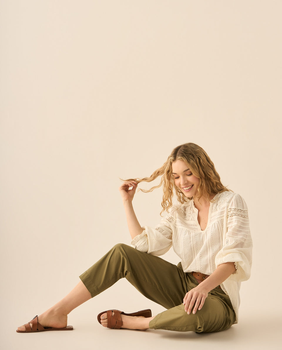 Pantalón bota recta para mujer - Verde 34_133G004_VER170627_7