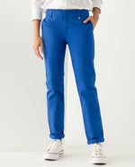 Pantalón con broche y cierre ocultos para mujer - Azul
