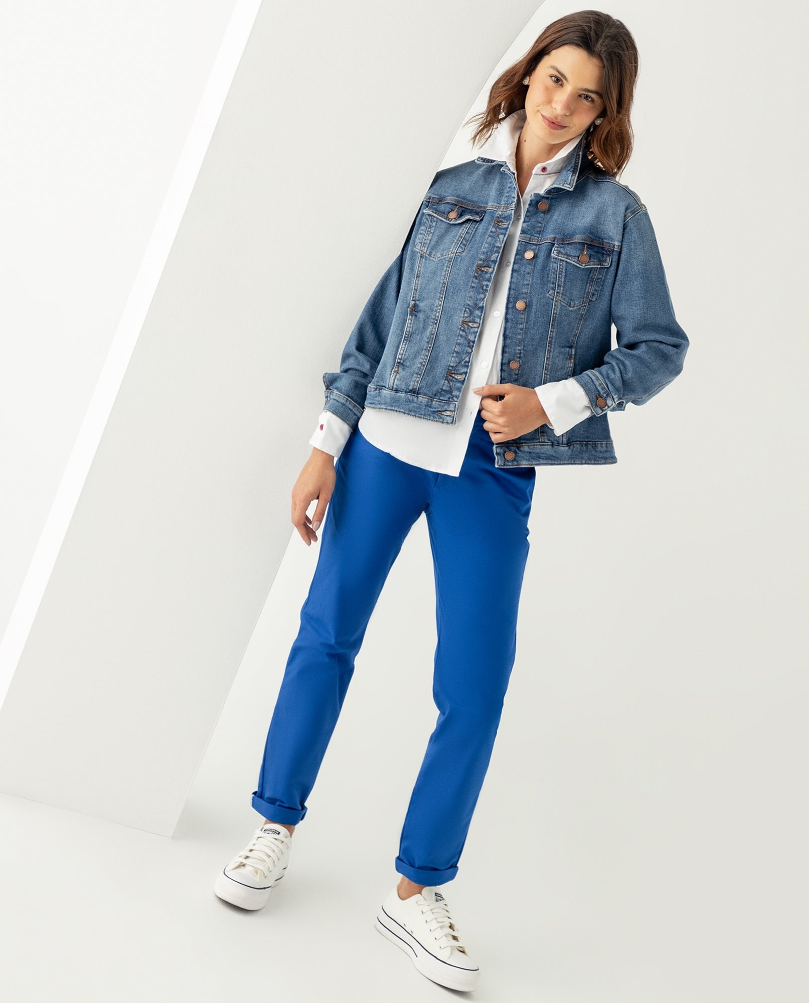 Pantalón con broche y cierre ocultos para mujer - Azul 34_139E001_AZU164834_6