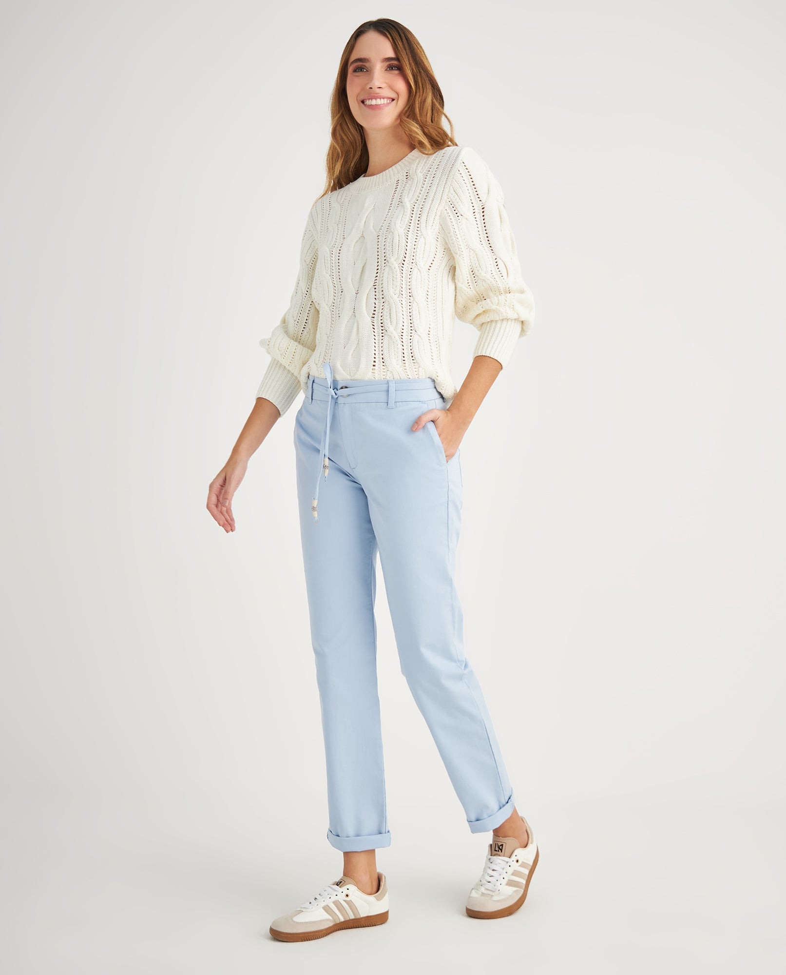 Pantalón de silueta ajustada para mujer - Azul 34_139F002_AZU144123_6