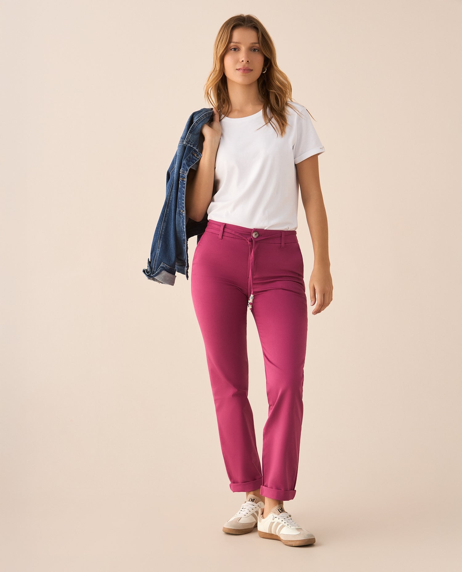 Pantalón de silueta ajustada para mujer - Morado