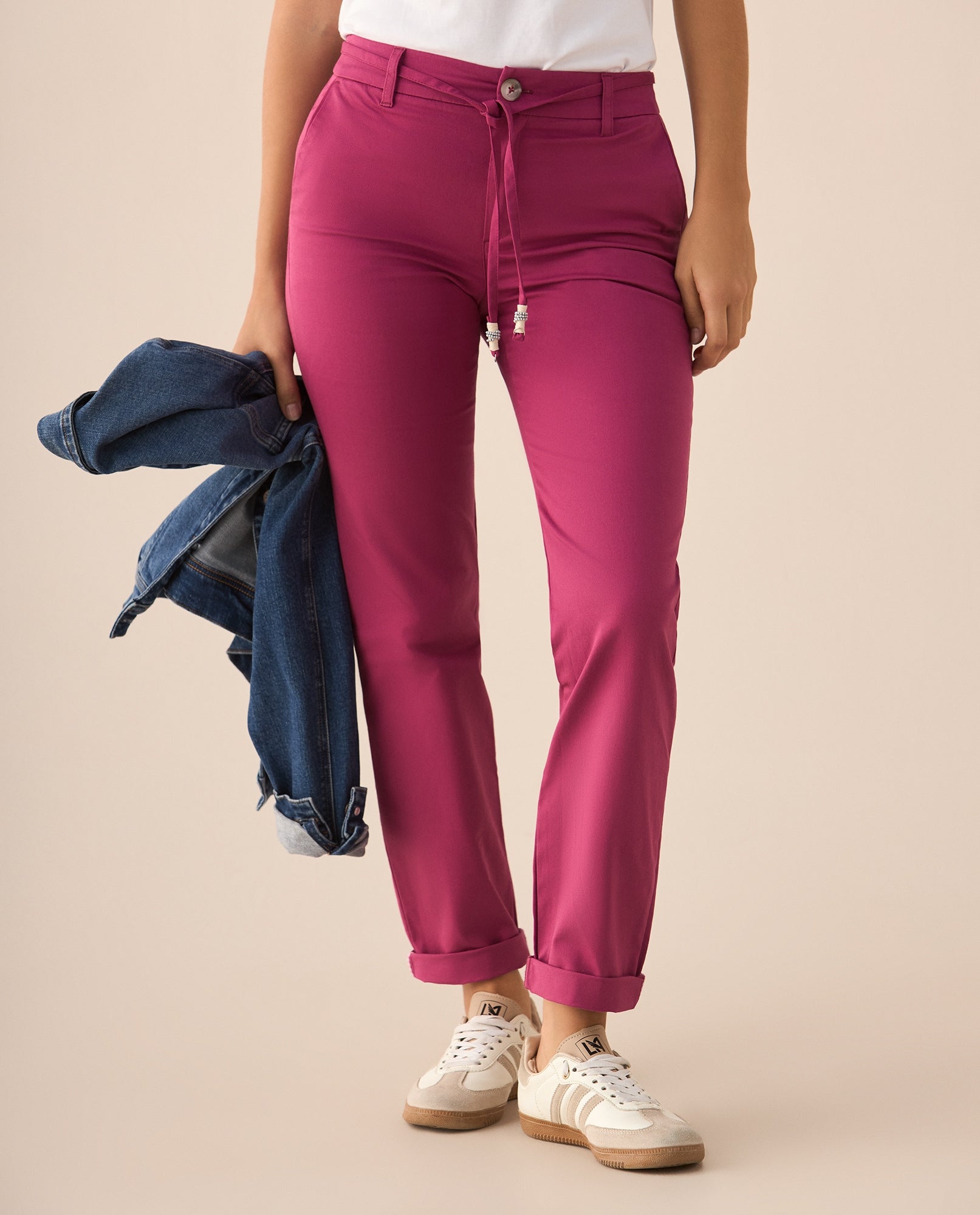 Pantalón de silueta ajustada para mujer - Morado 34_139F002_MOR182527_3