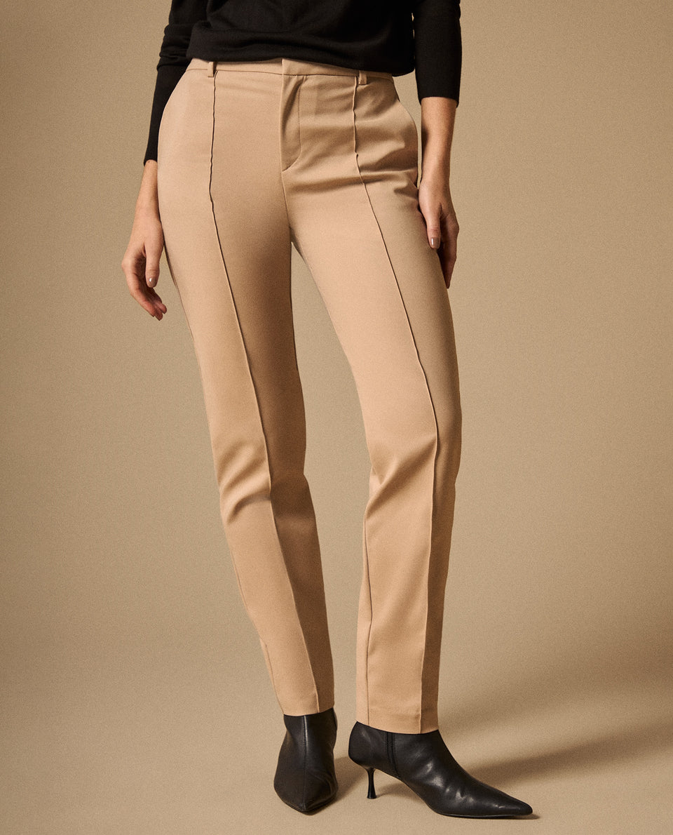 Pantalón Beige con Costuras Contrastantes - Beige 34_139G700_BEI161105_3