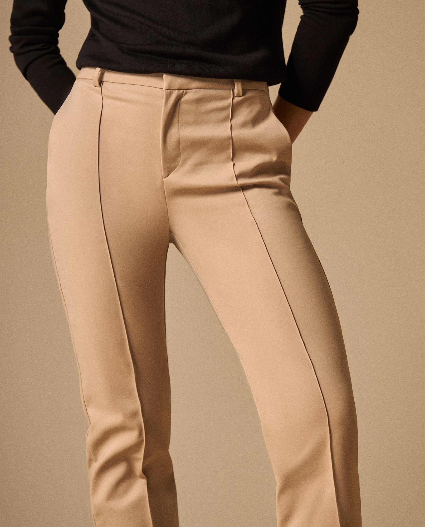 Pantalón Beige con Costuras Contrastantes - Beige 34_139G700_BEI161105_4
