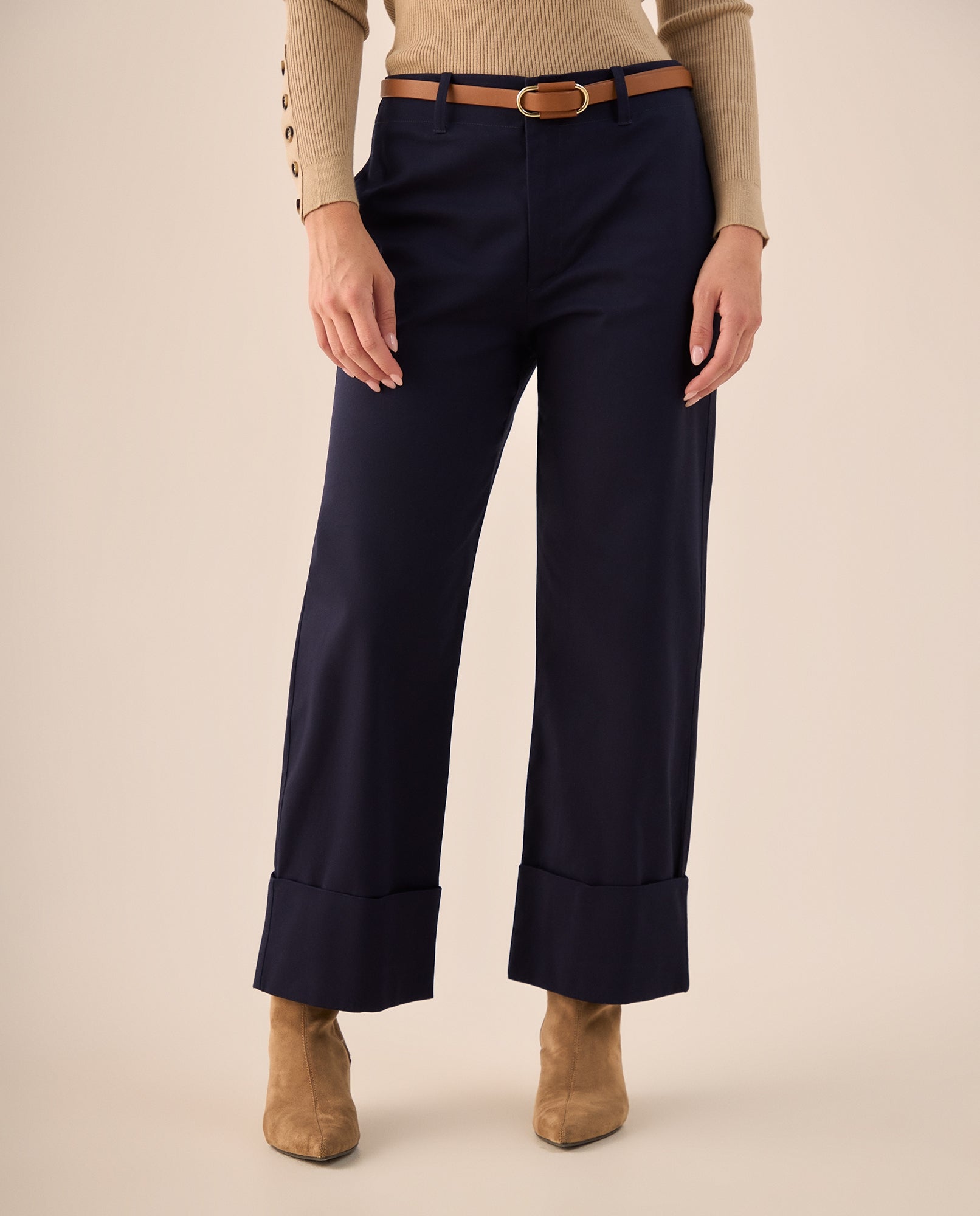 Pantalón Wide Leg con Dobladillo Amplio - Amarillo 34_139G701_AZU193810_3