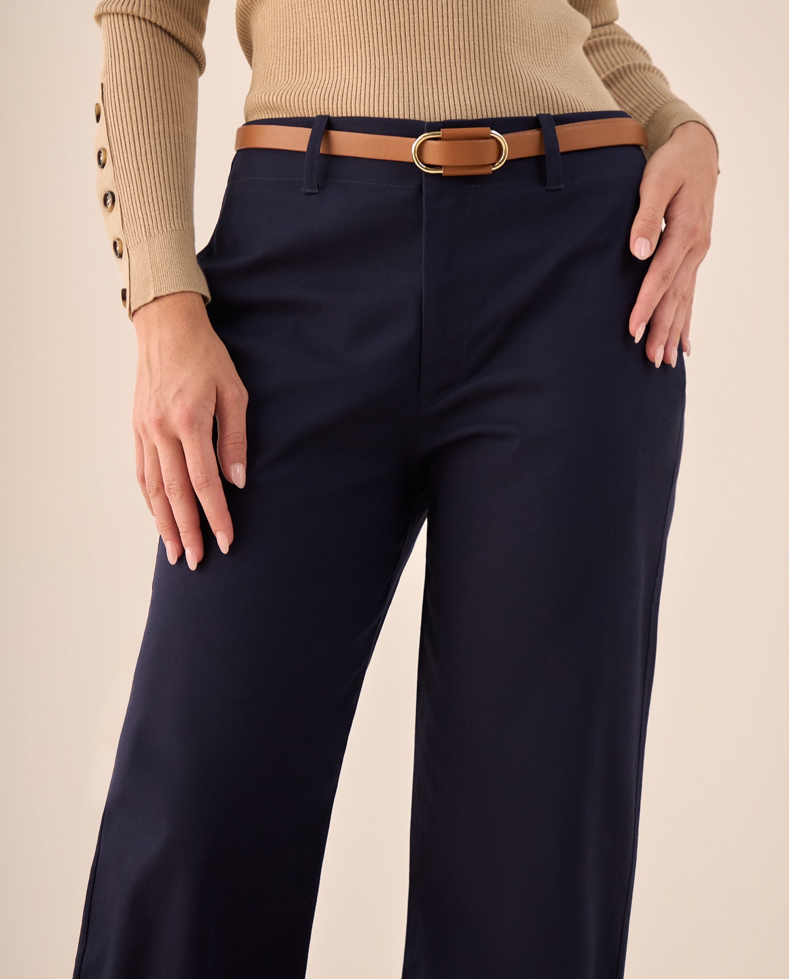 Pantalón Wide Leg con Dobladillo Amplio - Amarillo 34_139G701_AZU193810_4