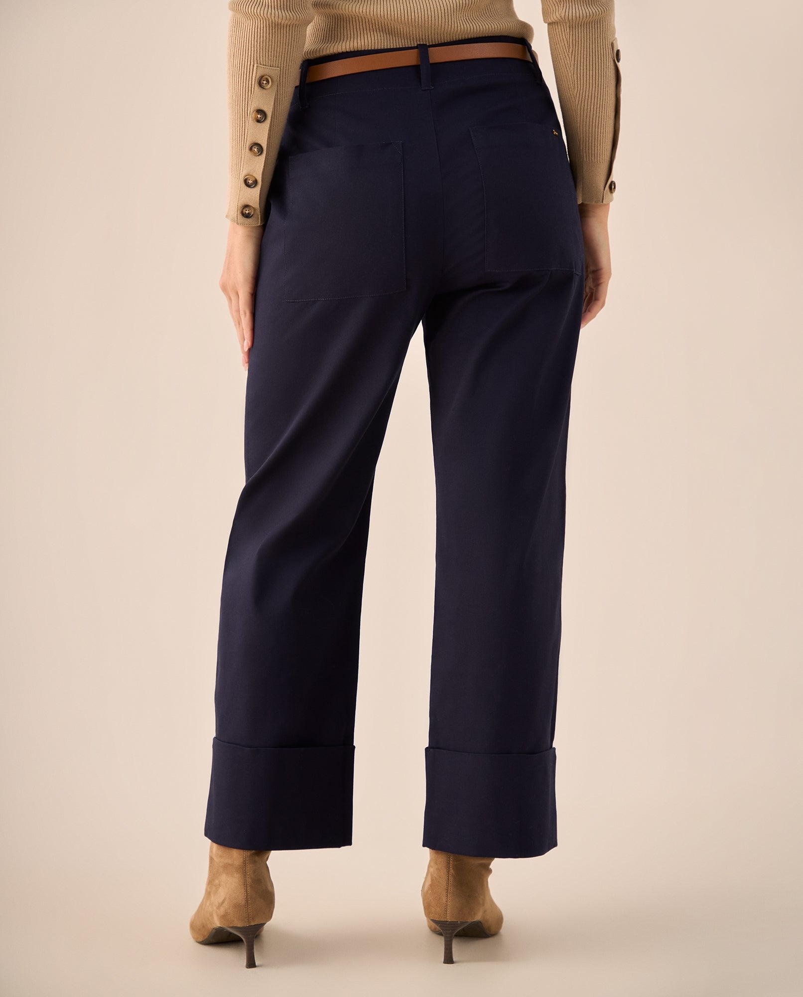 Pantalón Wide Leg con Dobladillo Amplio - Amarillo 34_139G701_AZU193810_5