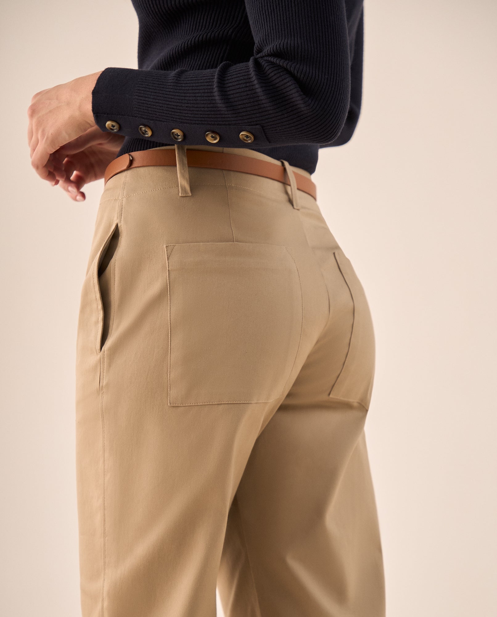 Pantalón Wide Leg con Dobladillo Amplio - Beige 34_139G701_BEI161212_6