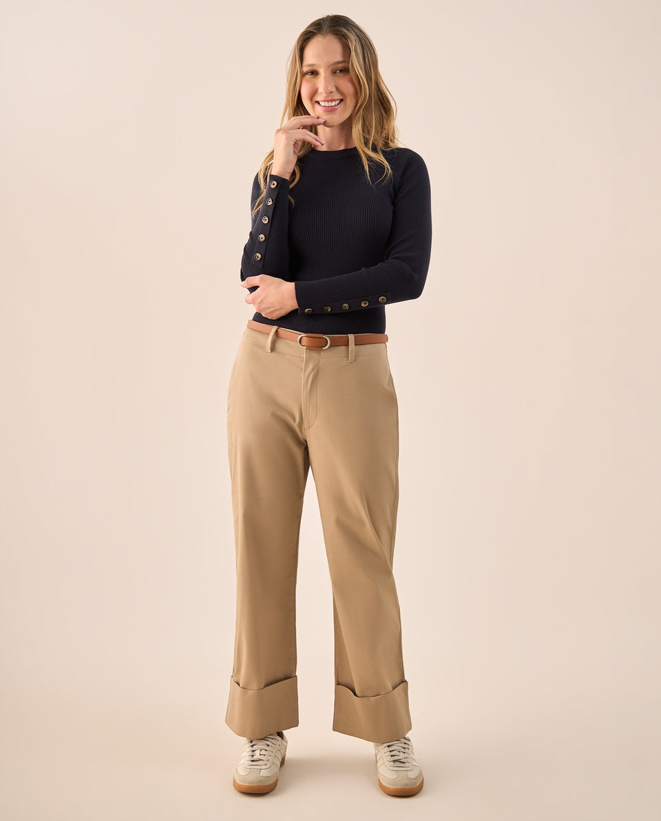 Pantalón Wide Leg con Dobladillo Amplio - Beige 34_139G701_BEI161212_7