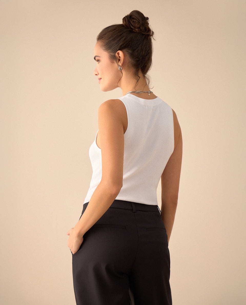 Camiseta tejida manga sisa para mujer - Crudo 34_160G912_CRU111001_4
