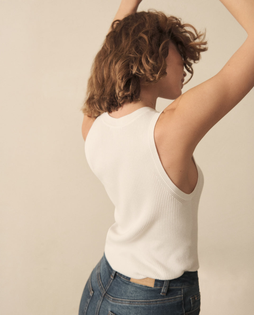 Camiseta tejida manga sisa para mujer - Crudo 34_160G916_CRU111001_4