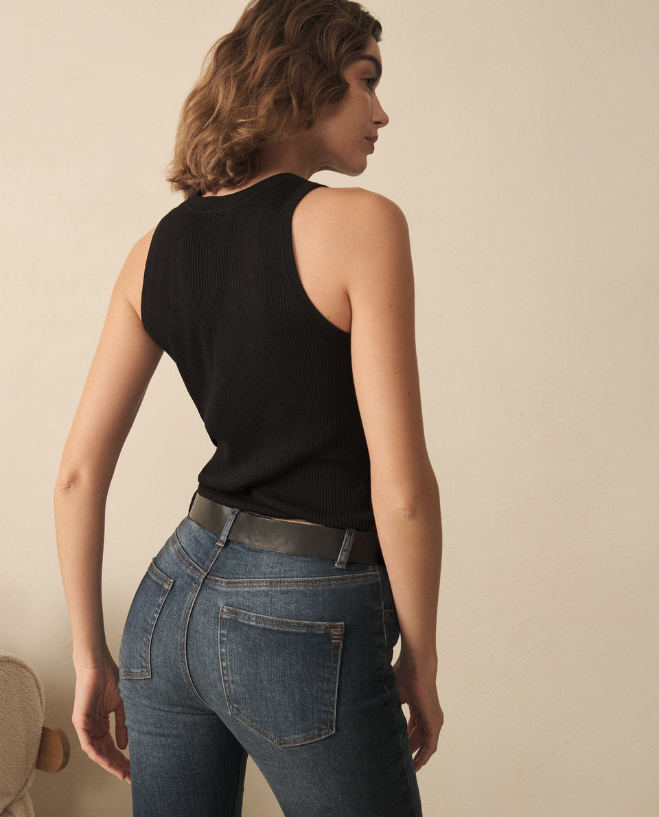 Camiseta tejida manga sisa para mujer - Negro 34_160G916_NEG193909_4