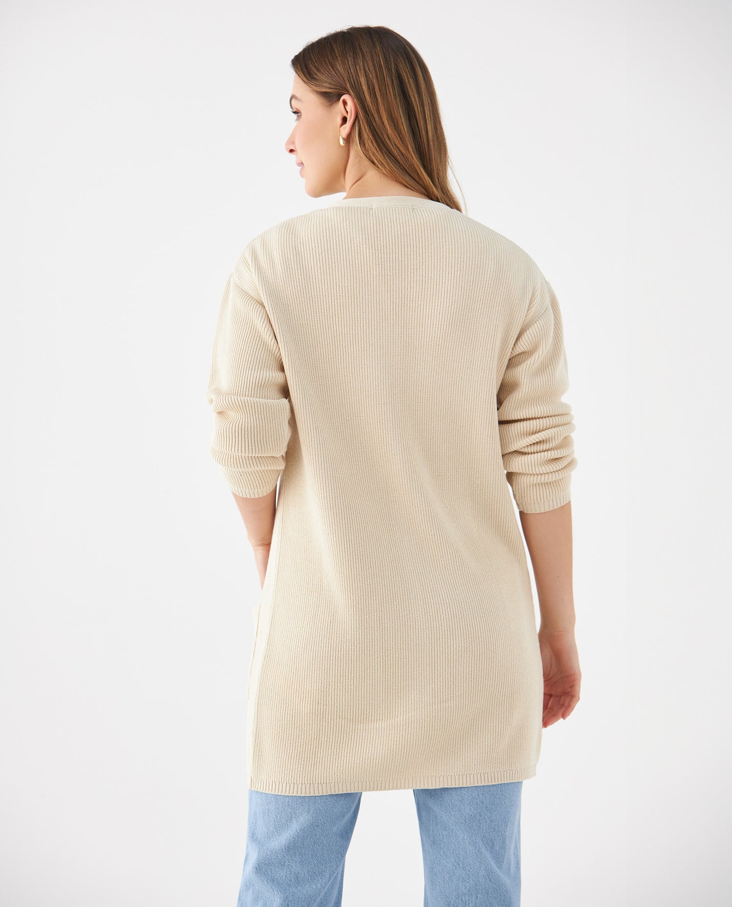 Cárdigan tejido para mujer - Beige