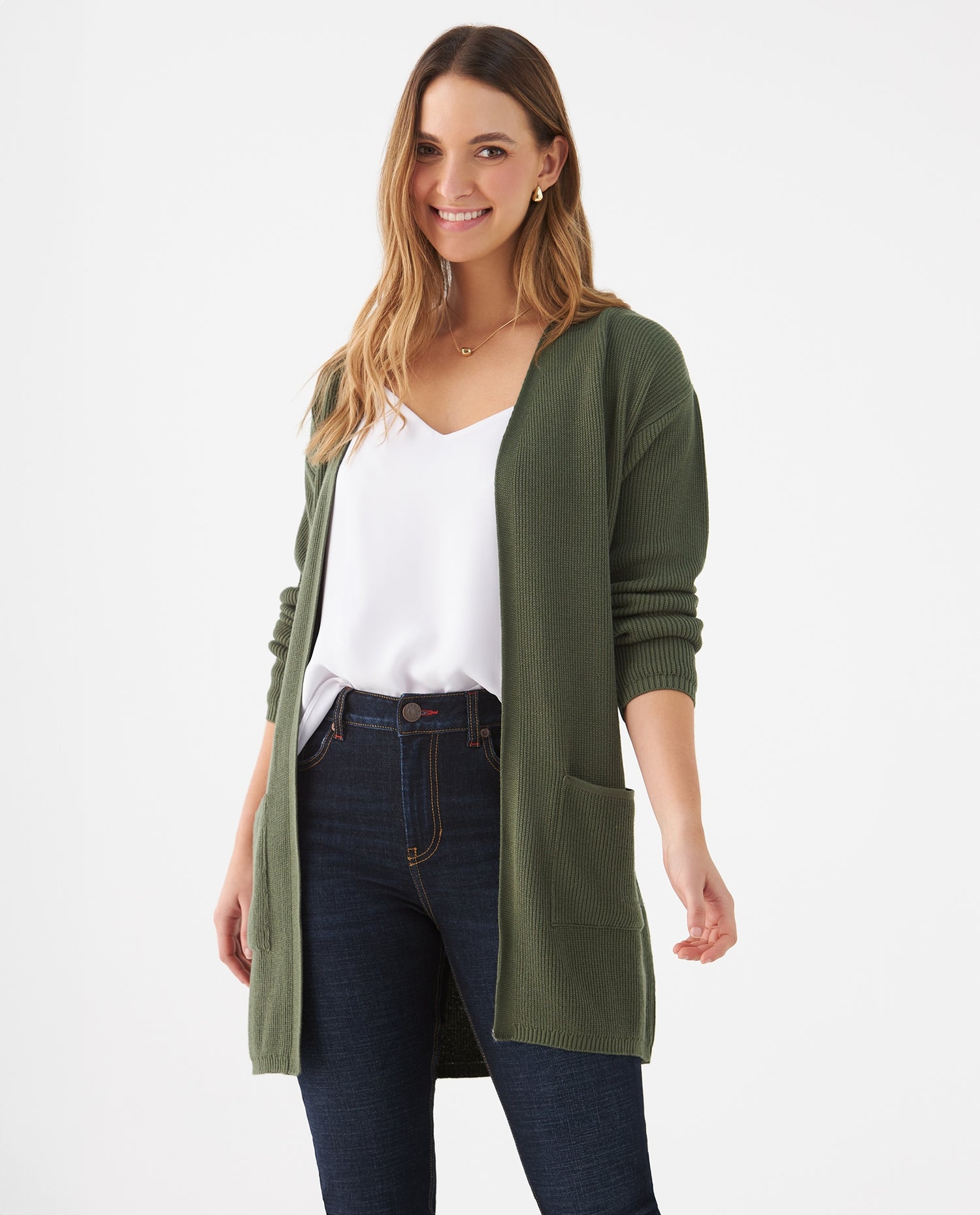 Cárdigan tejido para mujer - Verde