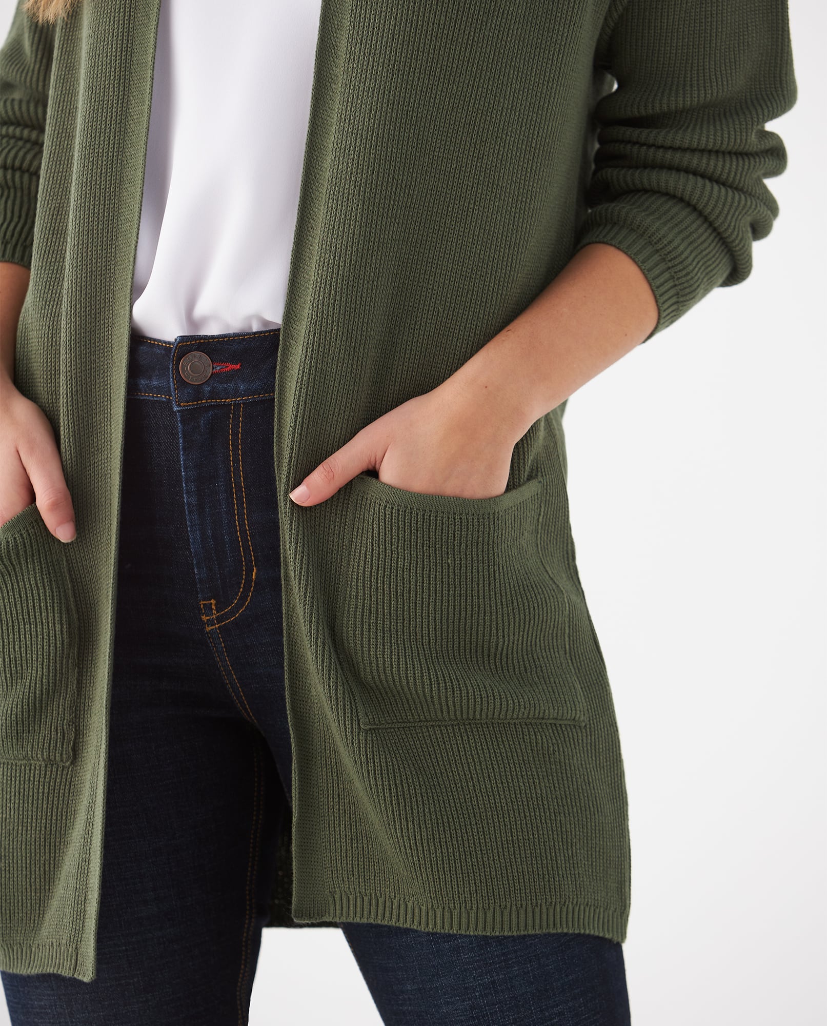 Cárdigan tejido para mujer - Verde 34_169F100_VER165820_3
