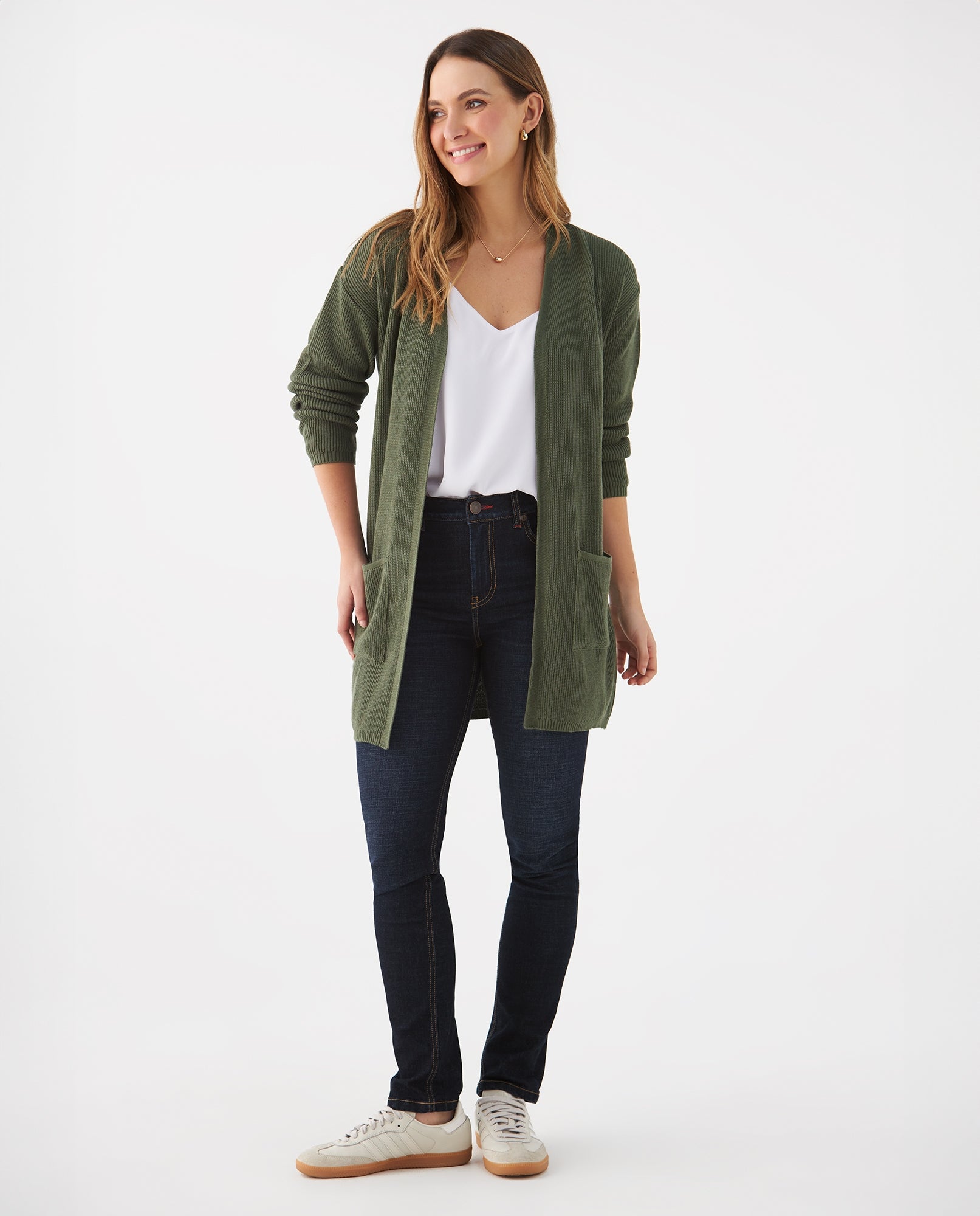 Cárdigan tejido para mujer - Verde 34_169F100_VER165820_6