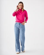 Buzo tejido cuello alto para mujer - Rosa