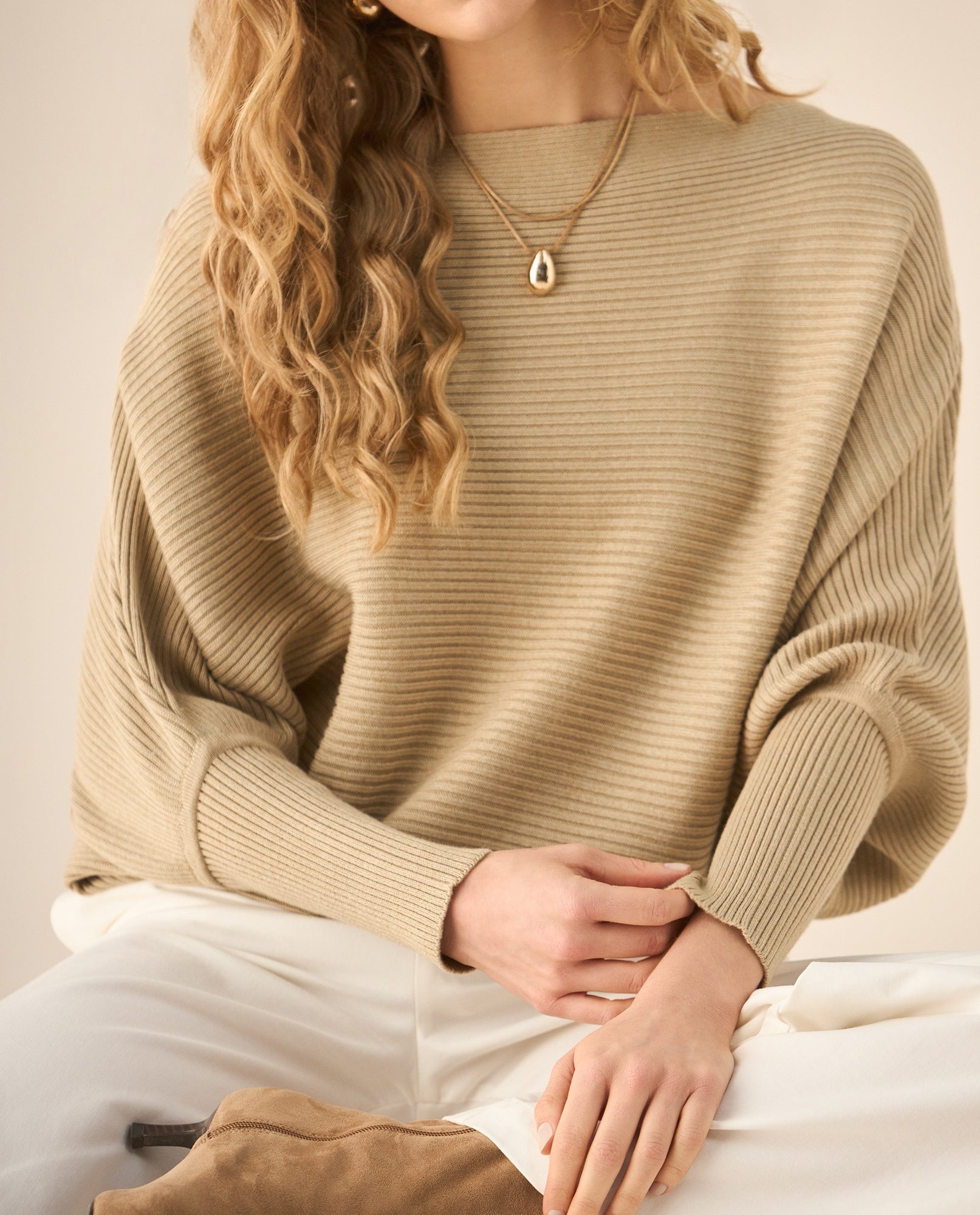 Suéter Tejido Acanalado Off-Shoulder - Verde 34_169G923_VER170115_0
