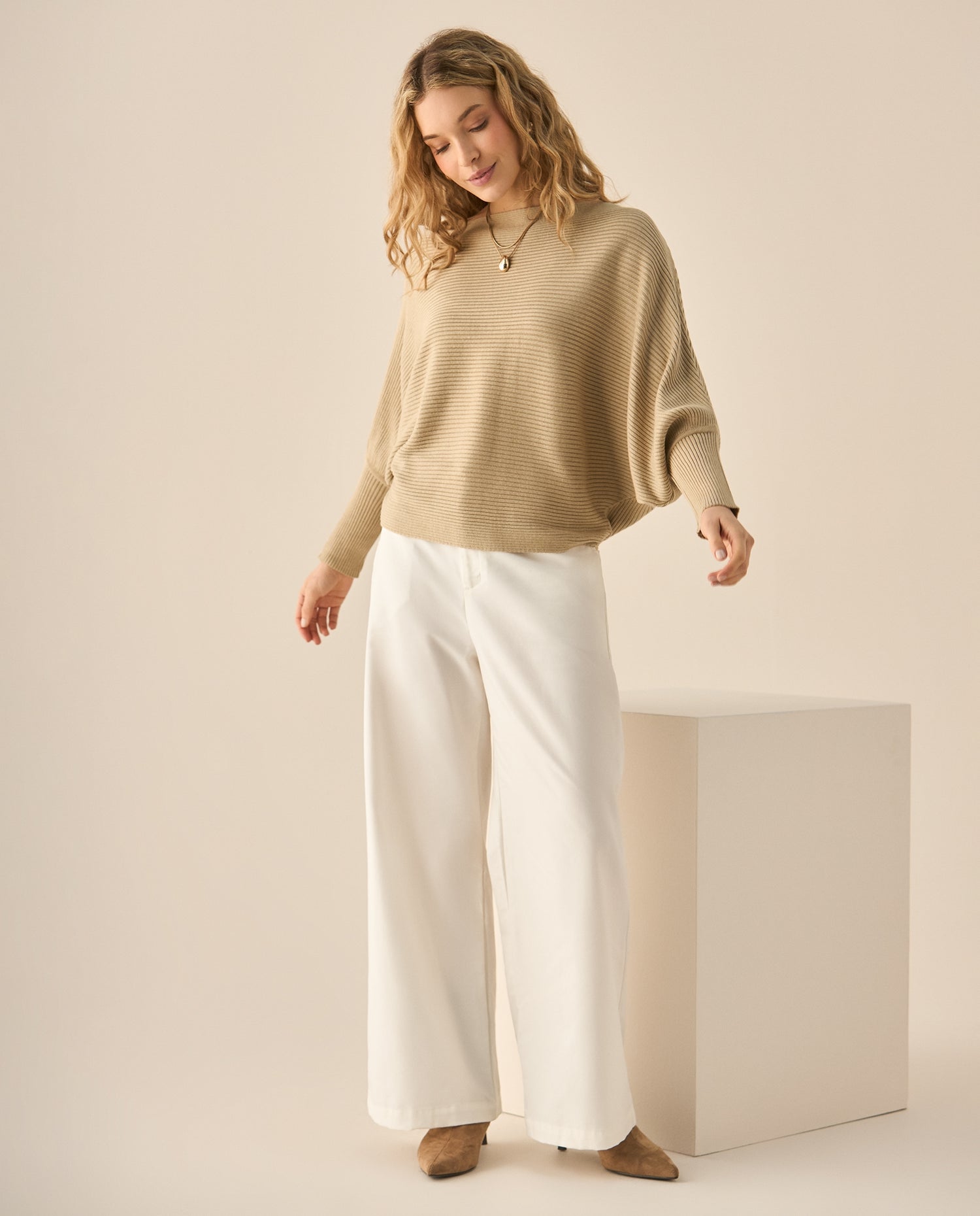Suéter Tejido Acanalado Off-Shoulder - Verde