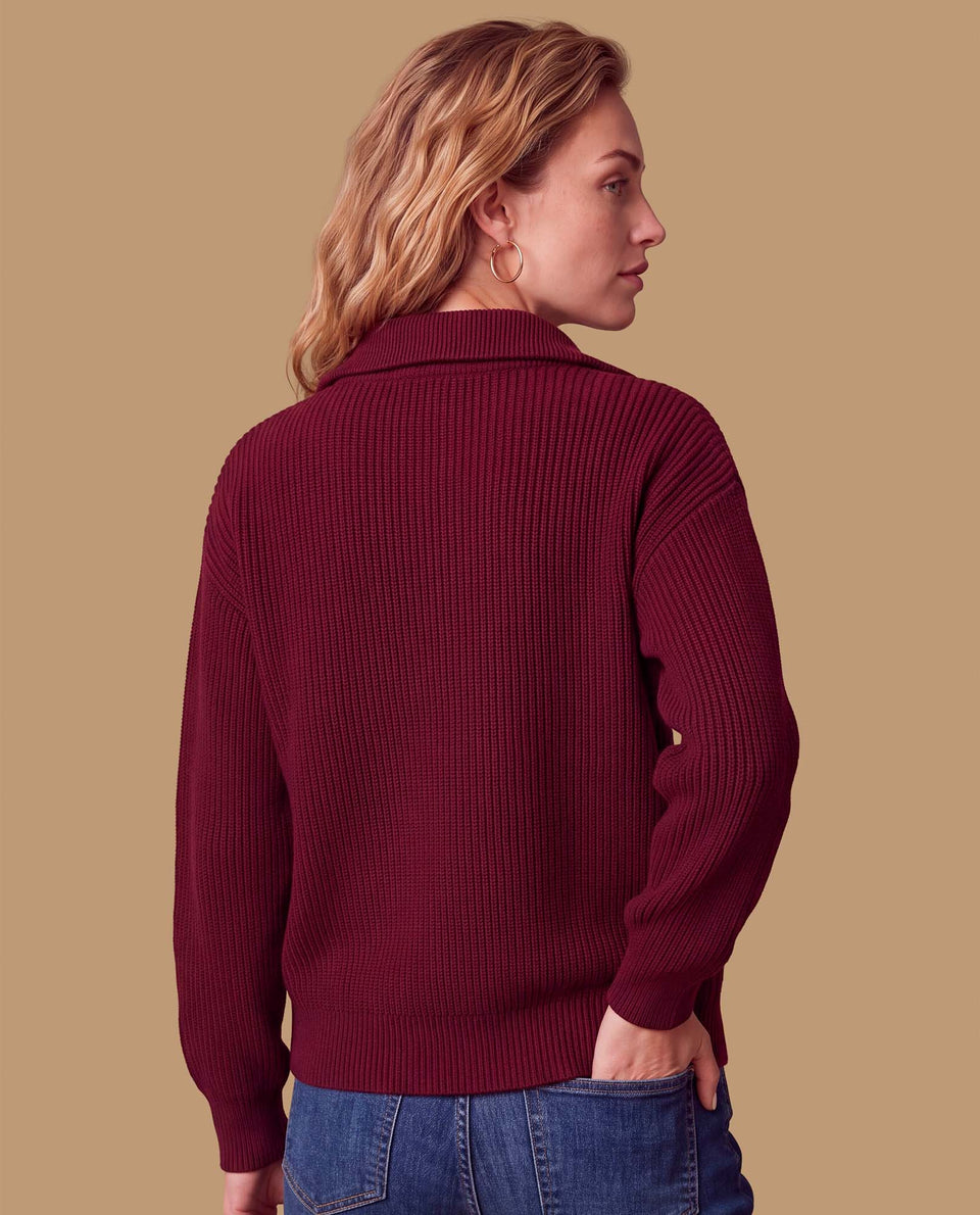 Suéter tejido oversize cremallera - Rojo 34_169H200_ROJ191526_6