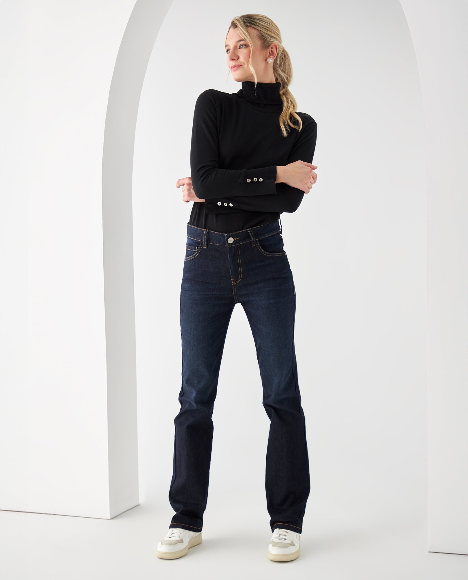Jean Straight oscuro para mujer - Azul 34_1700902_AZU174027_0