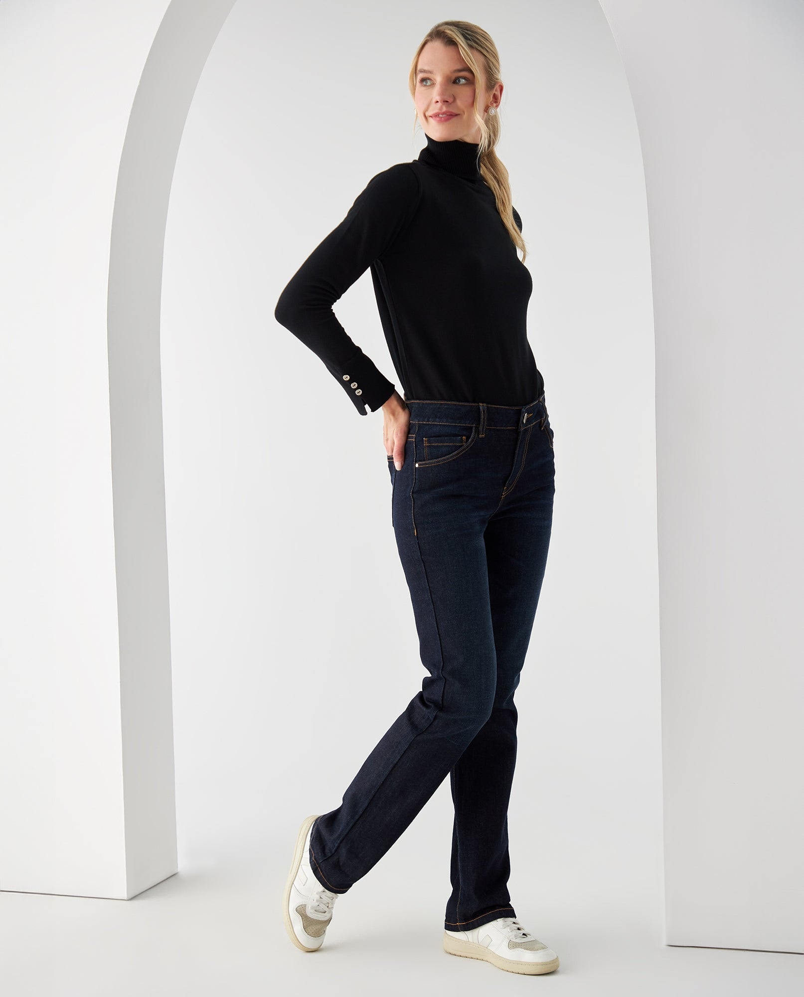 Jean Straight oscuro para mujer - Azul 34_1700902_AZU174027_6