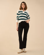 Jean Boot Cut en black denim para mujer - Negro