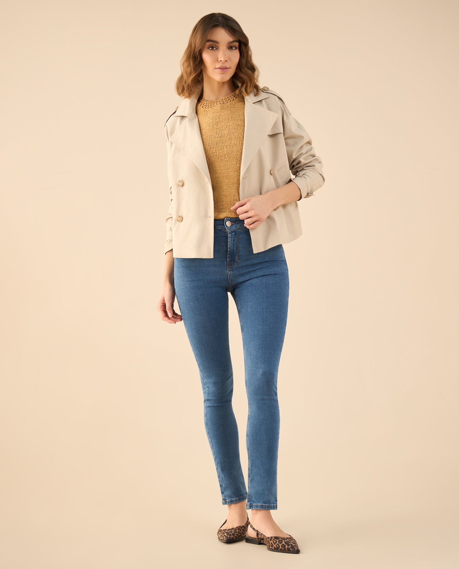 Jean Slim tiro alto para mujer - Azul