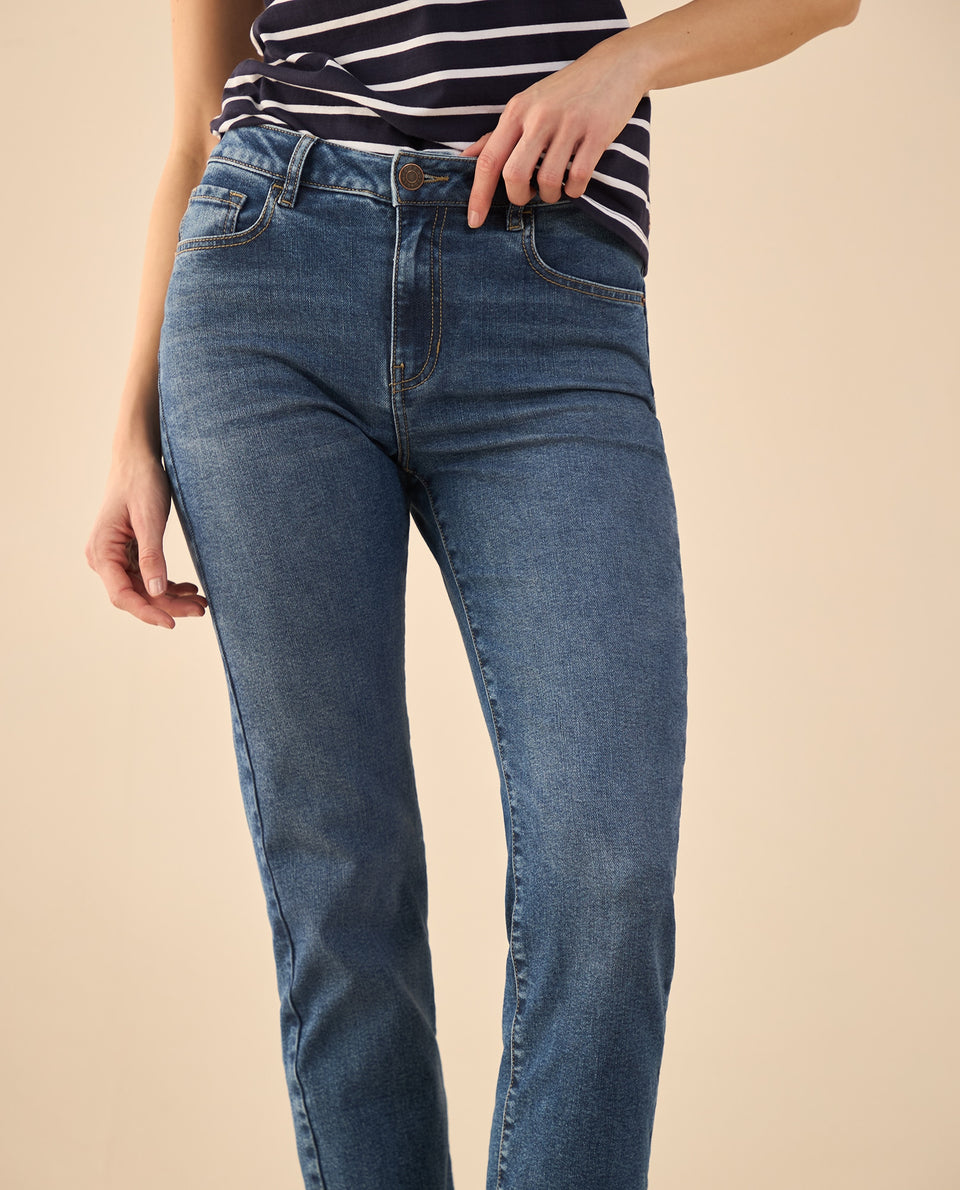 Jean Straight Tiro alto para mujer - Azul 34_172G000_AZU174027_5