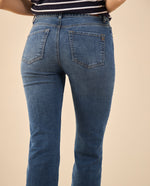 Jean Straight Tiro alto para mujer - Azul