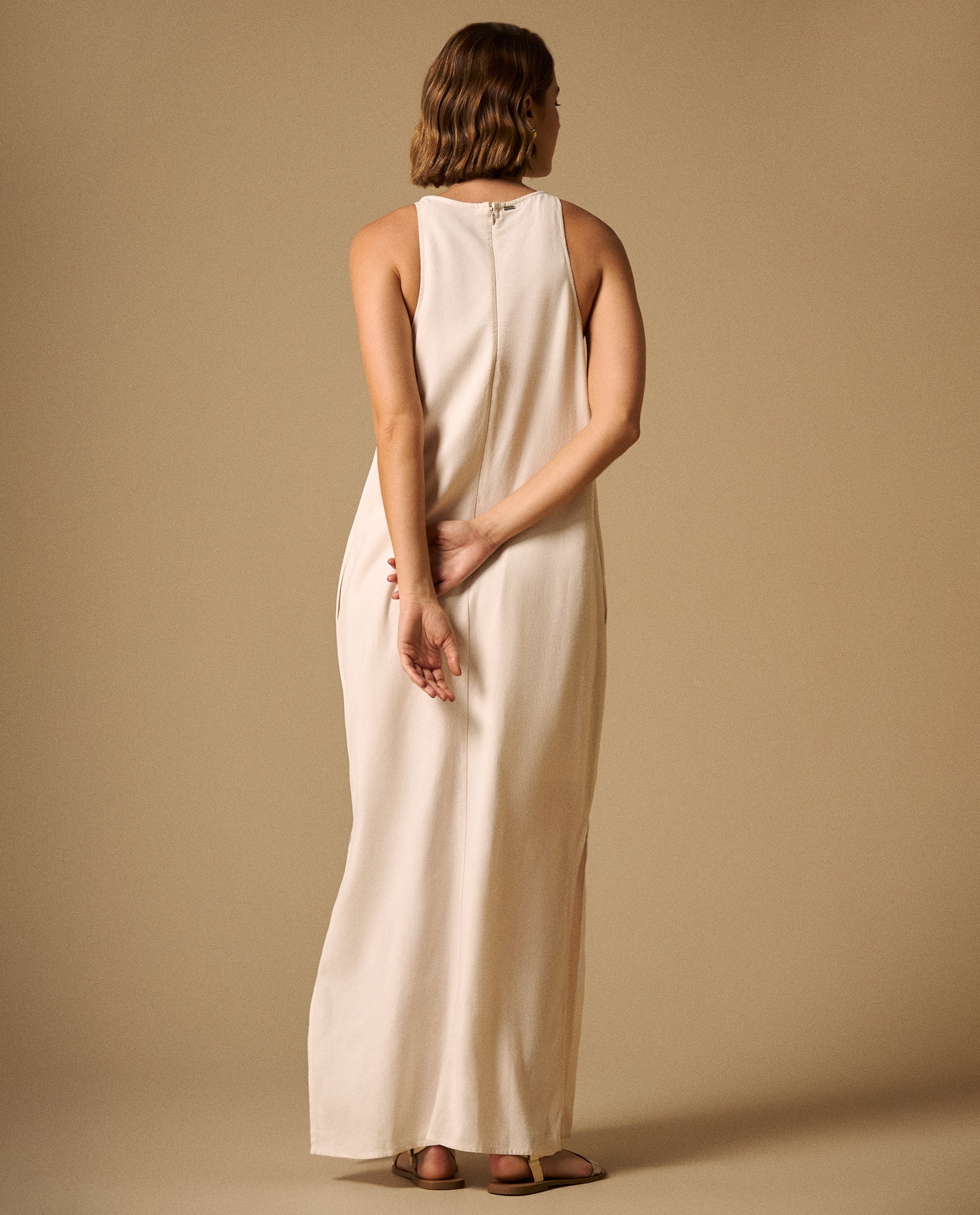 Vestido Maxi Blanco con Abertura Lateral - Blanco 34_199G003_BLA110601_5